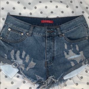Distressed denim shorts small size 3